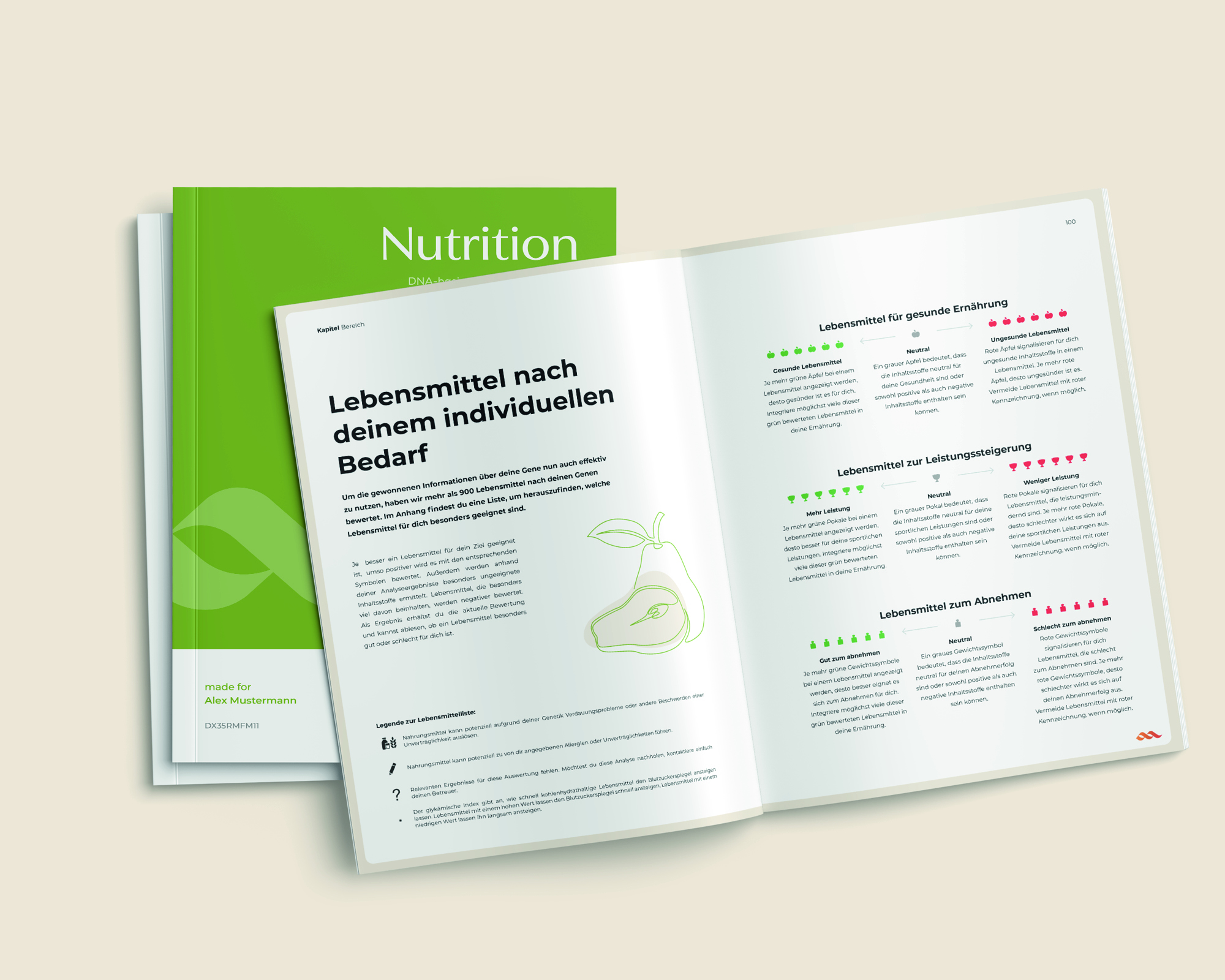 Aufgeklappte Nutrition DNA-Analysebroschüre