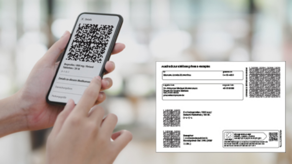 E-Rezept und Handy mit QR Code